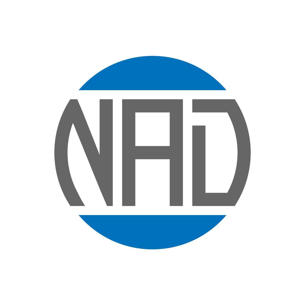 nad-Buchstaben-Logo-Design auf weißem Hintergrund. nad kreatives Initialen-Kreis-Logo-Konzept. und Briefgestaltung. vektor