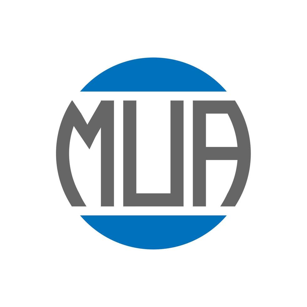 MUA-Brief-Logo-Design auf weißem Hintergrund. mua kreative Initialen Kreis Logo-Konzept. mua Briefgestaltung. vektor