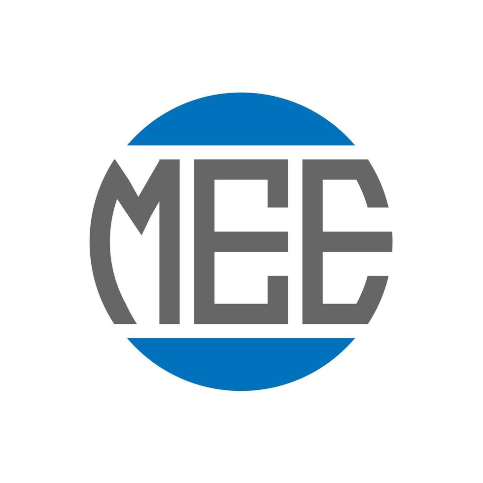 mee-Brief-Logo-Design auf weißem Hintergrund. mee kreative Initialen Kreis Logo-Konzept. mee Briefgestaltung. vektor