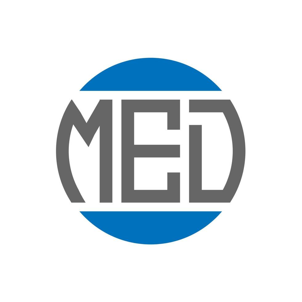 med-Buchstaben-Logo-Design auf weißem Hintergrund. med kreative Initialen Kreis Logo-Konzept. med-Briefgestaltung. vektor