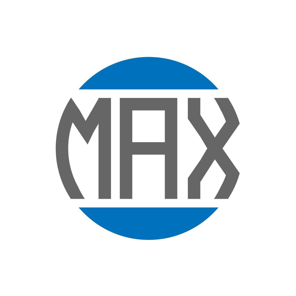 Max-Brief-Logo-Design auf weißem Hintergrund. max kreative Initialen Kreis Logo-Konzept. maximale Buchstabengestaltung. vektor