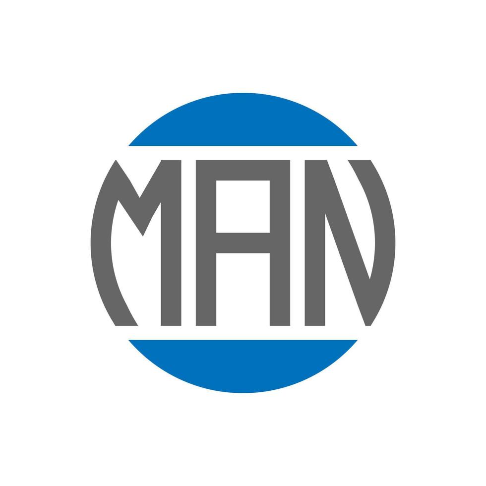 Mann-Brief-Logo-Design auf weißem Hintergrund. Mann kreative Initialen Kreis-Logo-Konzept. Mann Briefgestaltung. vektor