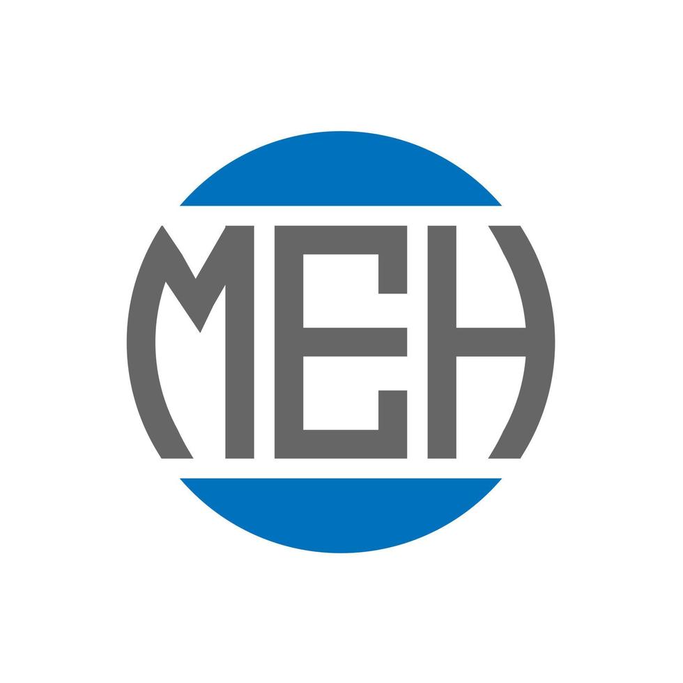 meh-Buchstaben-Logo-Design auf weißem Hintergrund. meh kreative initialen kreis logokonzept. meh Briefgestaltung. vektor