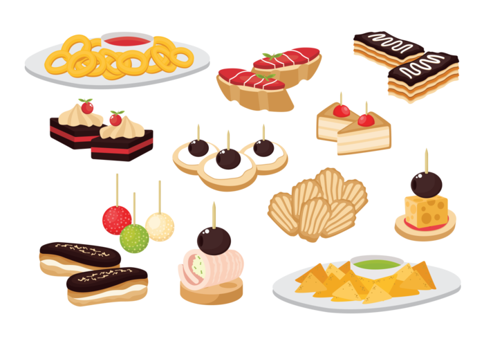 Canape Snacks Förrätt Vector