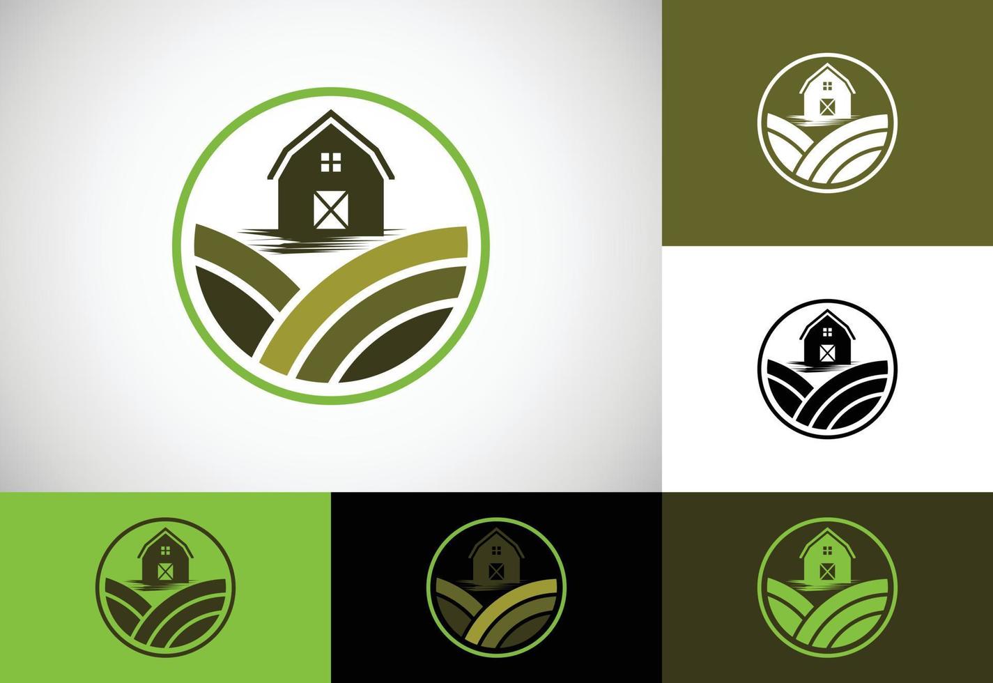 Bauernhaus-Konzept-Logo-Vorlage, Landwirtschaftssymbol-Zeichensymbol vektor