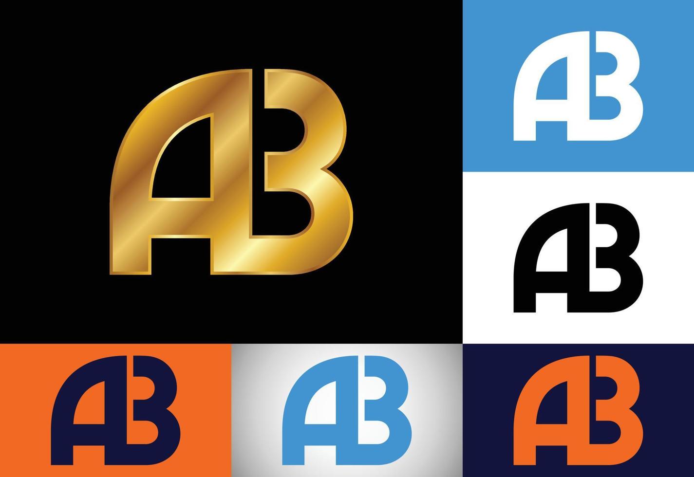 första monogram bokstaven ab logotyp design vektor mall. grafisk alfabetsymbol för företagets företagsidentitet