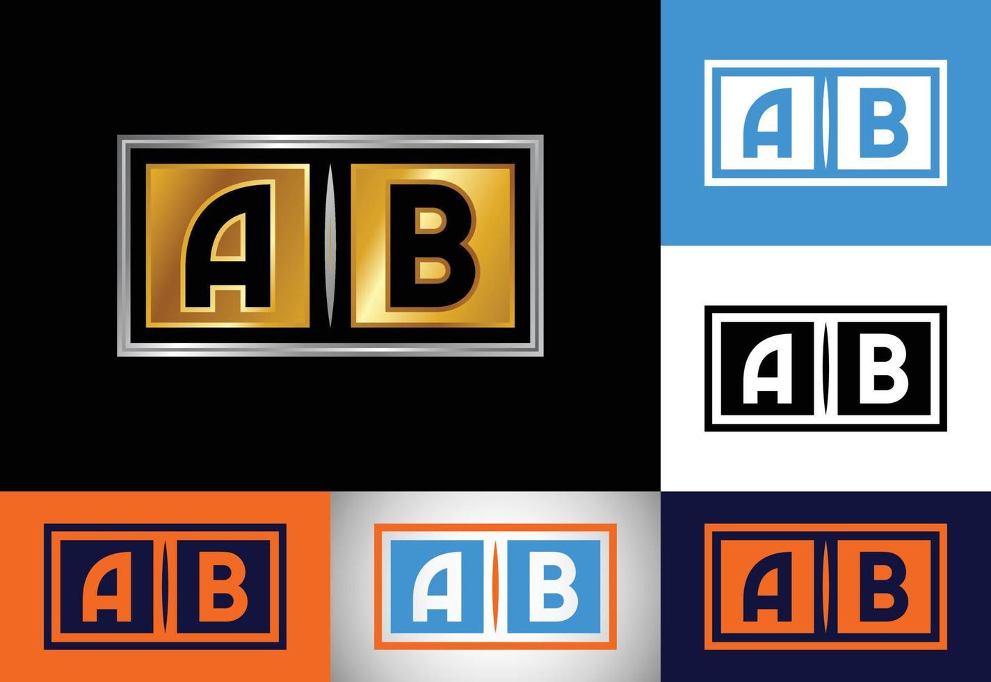 första monogram bokstaven ab logotyp design vektor mall. grafisk alfabetsymbol för företagets företagsidentitet