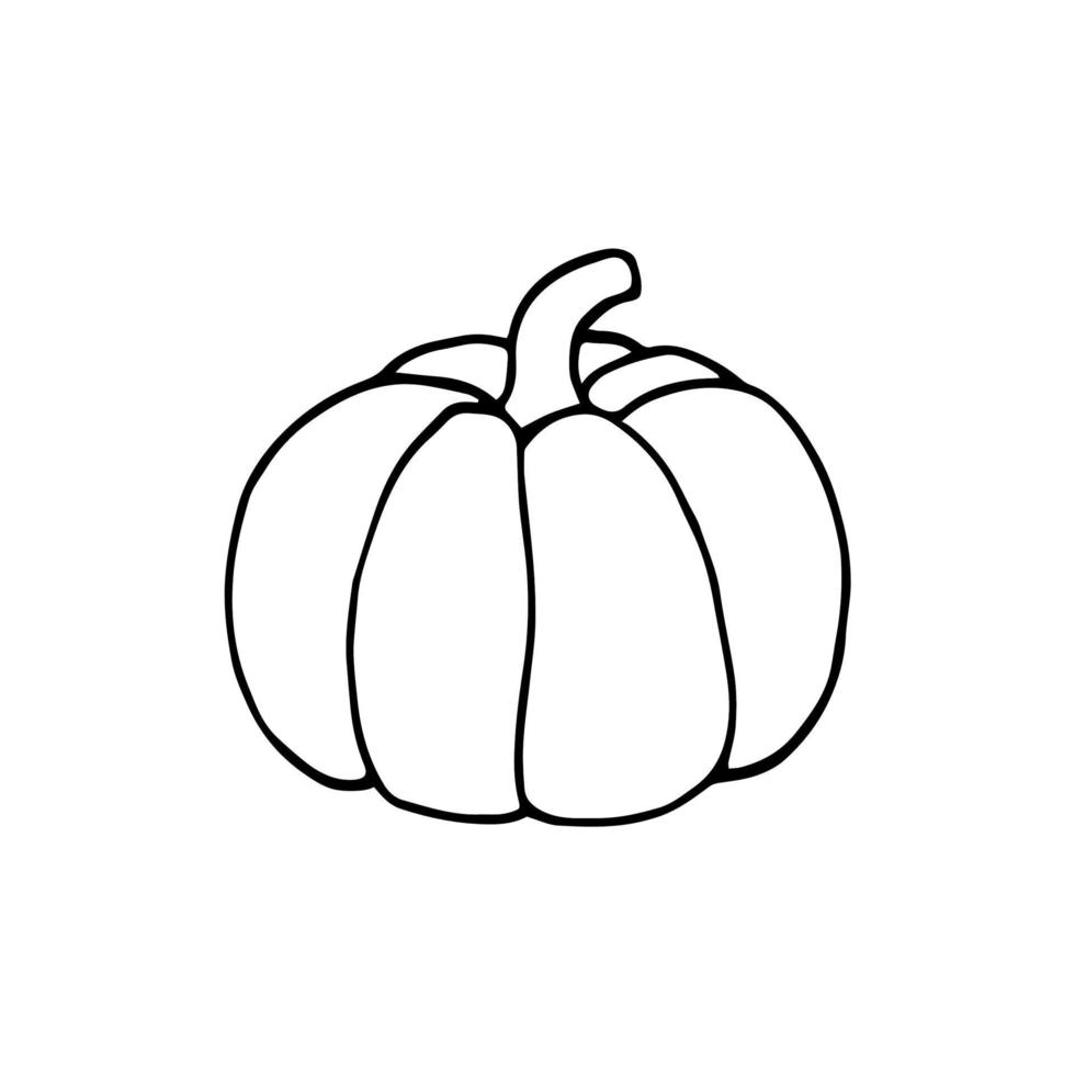 isolerat pumpa på vit bakgrund, ritad för hand vektor illustration. symbol av de Semester halloween