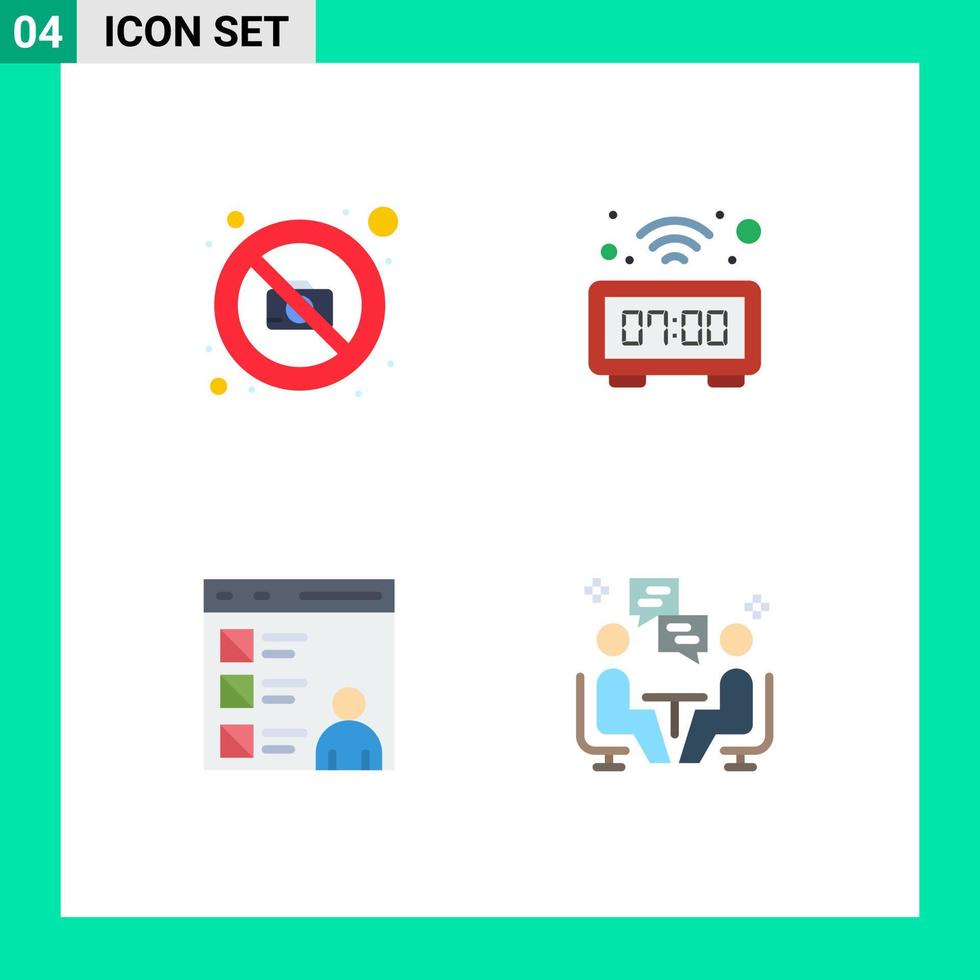 Stock Vector Icon Pack mit 4 Zeilenzeichen und Symbolen für die Kamera-Browser-Fotografie-Tabelle entwickeln bearbeitbare Vektor-Design-Elemente