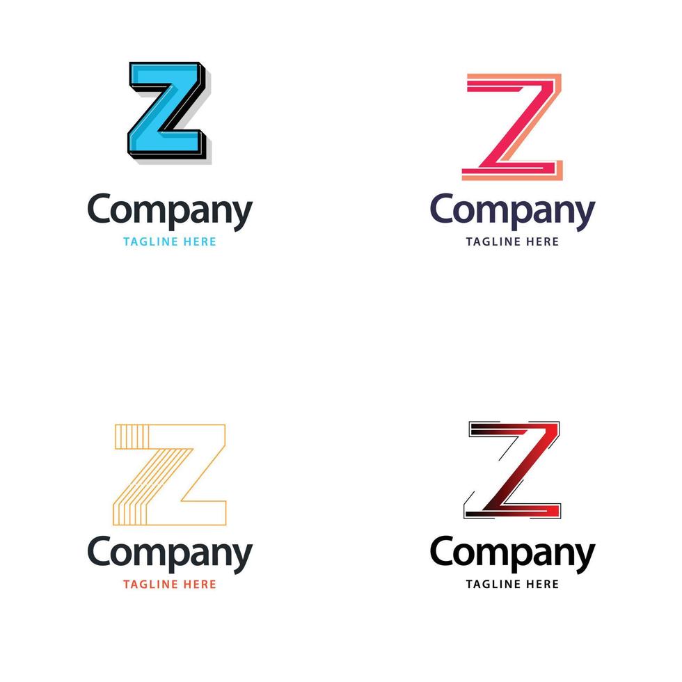 Buchstabe z großes Logo-Pack-Design kreatives modernes Logo-Design für Ihr Unternehmen vektor