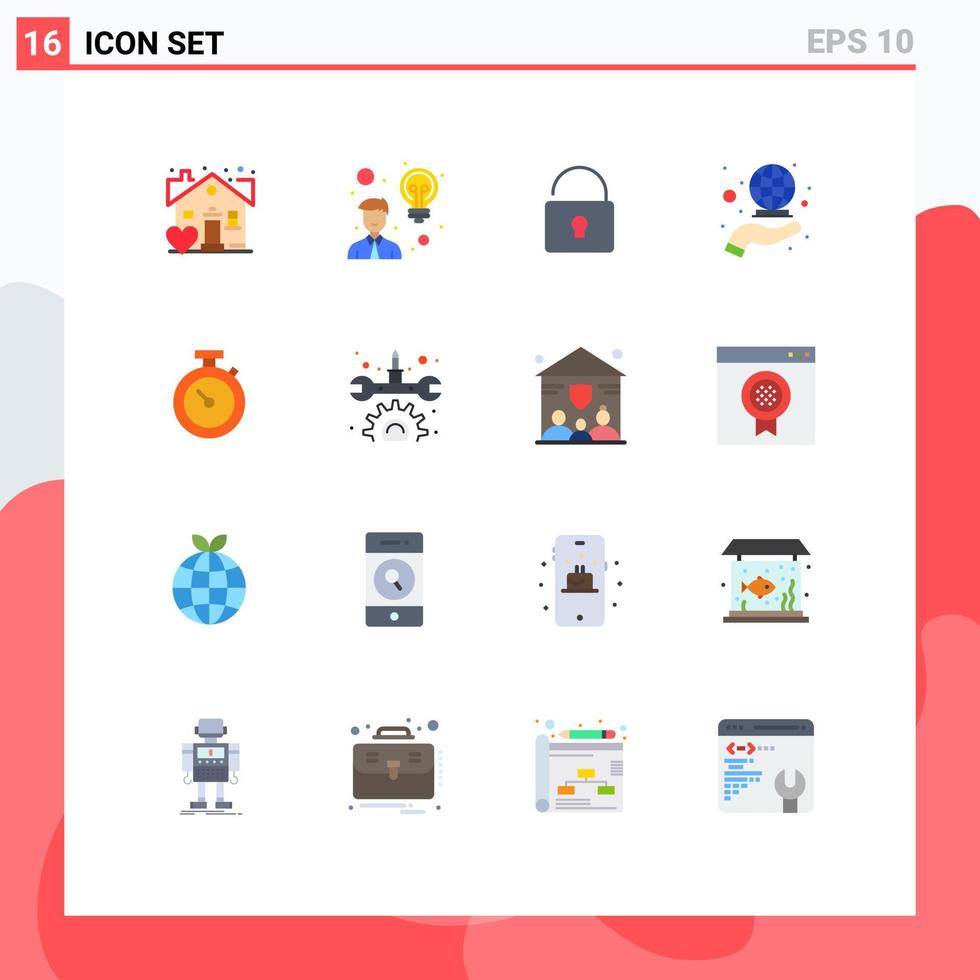 16 kreativ ikoner modern tecken och symboler av tid stoppur låsa timmer internationell redigerbar packa av kreativ vektor design element