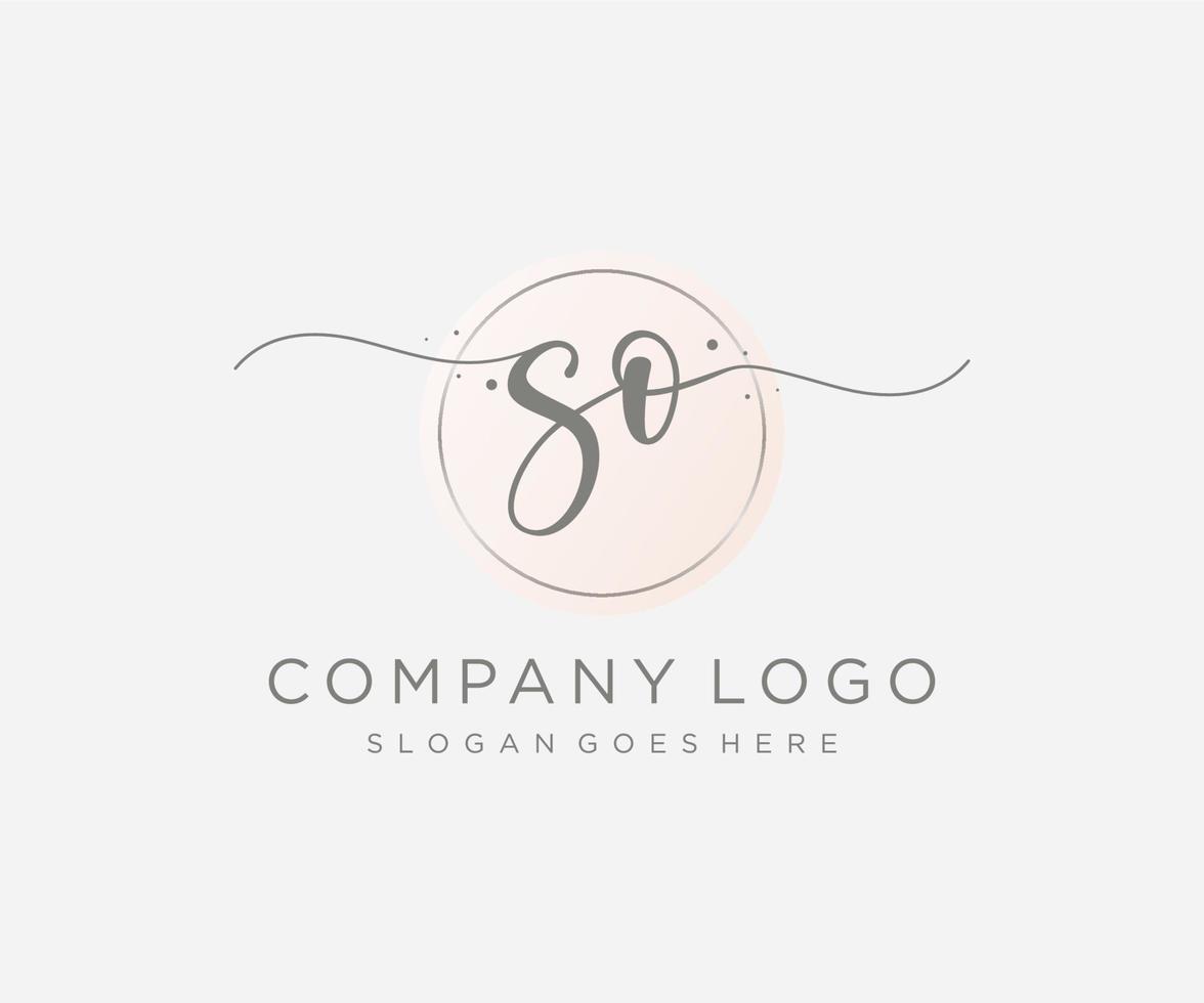 anfängliches so feminines Logo. verwendbar für Natur-, Salon-, Spa-, Kosmetik- und Schönheitslogos. flaches Vektor-Logo-Design-Vorlagenelement. vektor