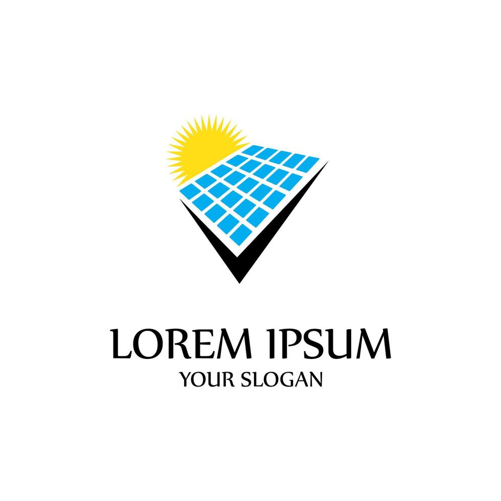 Solarenergie-Logo-Vektorillustration kann für Ihre Marke, Markenidentität oder Handelsmarke verwendet werden vektor