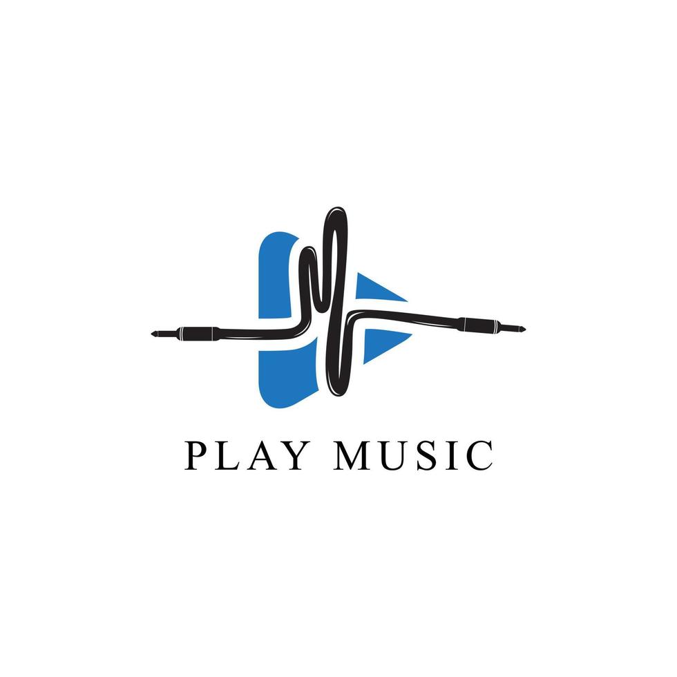 spela musik logotyp vektor illustration, musik spelare logotyp tecken