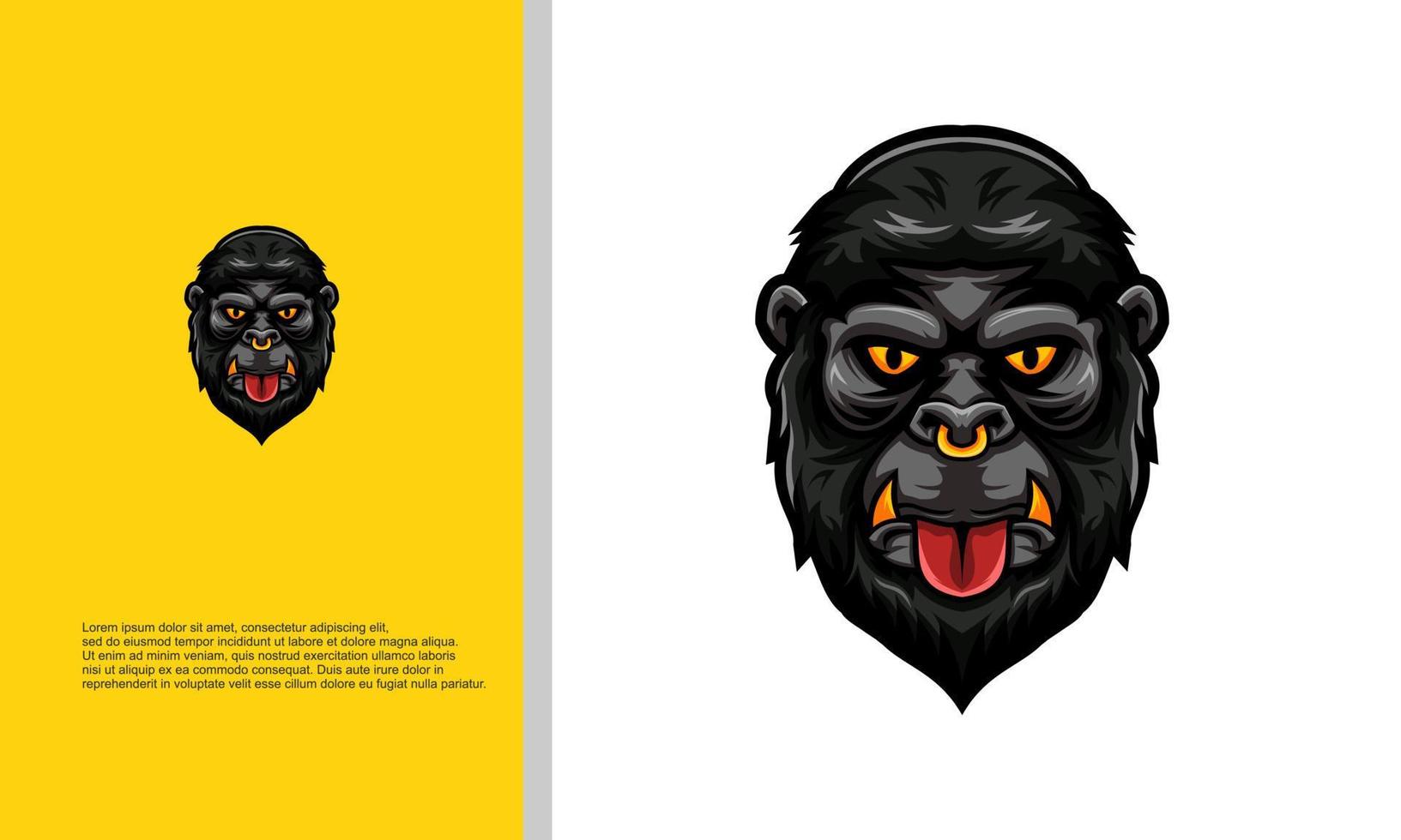 Logo-Illustration Vektorgrafik des Gorilla-Kopfes vektor