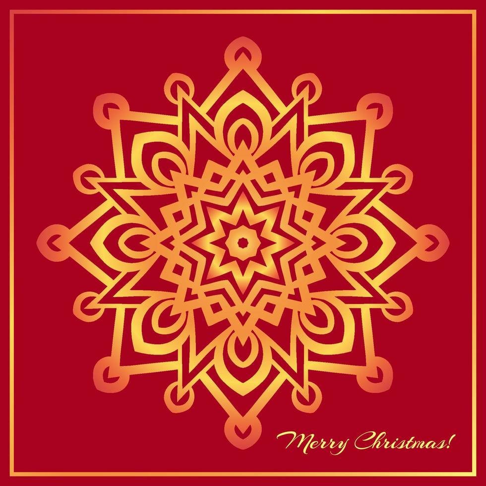 Schablonenweihnachtsgrußkartendesign verziert mit glänzendem goldenem Stern vektor