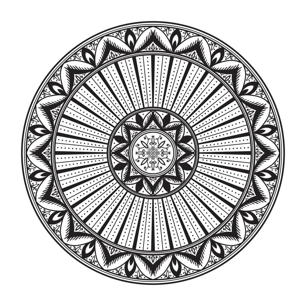 kreisförmiges Muster. afrikanische ethnische Verzierung für Töpferwaren, Fliesen, Textilien, Tätowierungen vektor