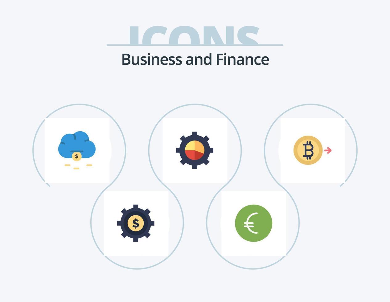 Finanzen flach Icon Pack 5 Icon Design. . Geschäft. . Geld vektor