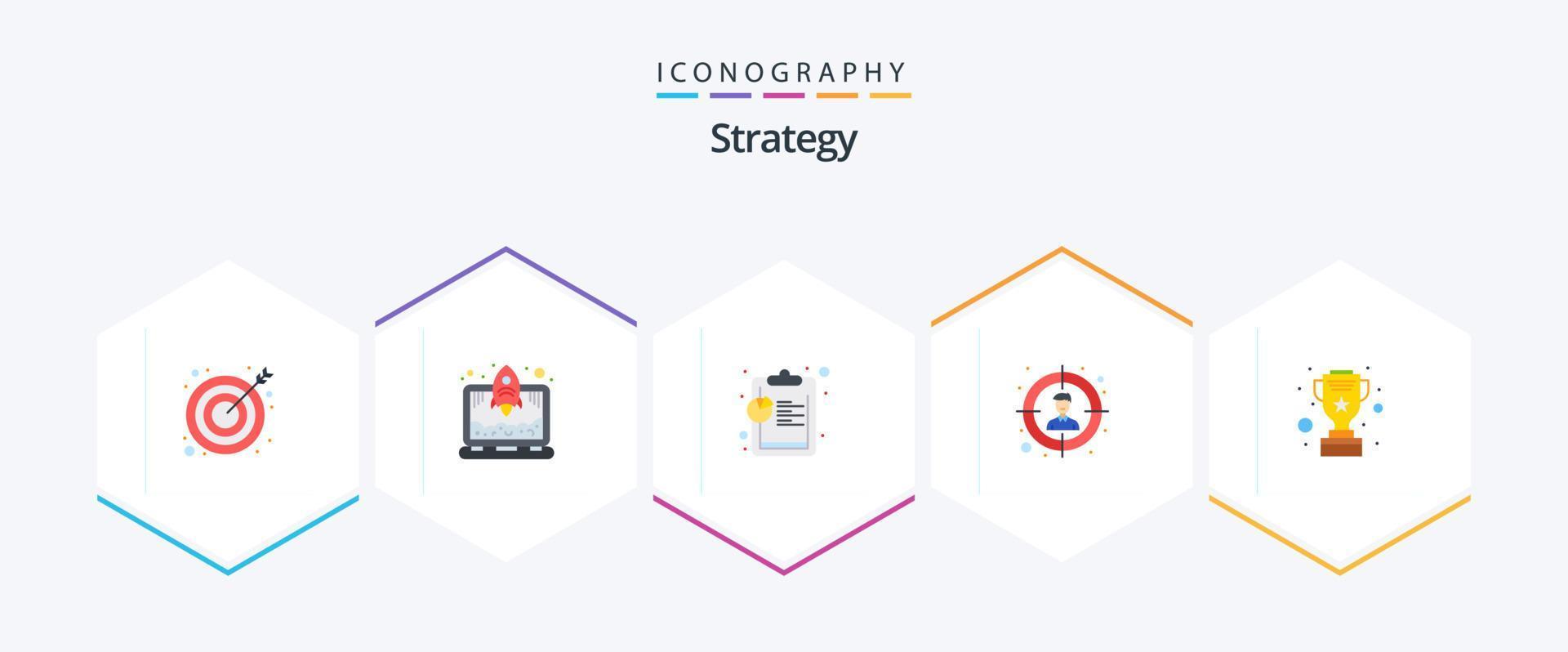 strategi 25 platt ikon packa Inklusive . silver. Diagram. kopp. användare vektor