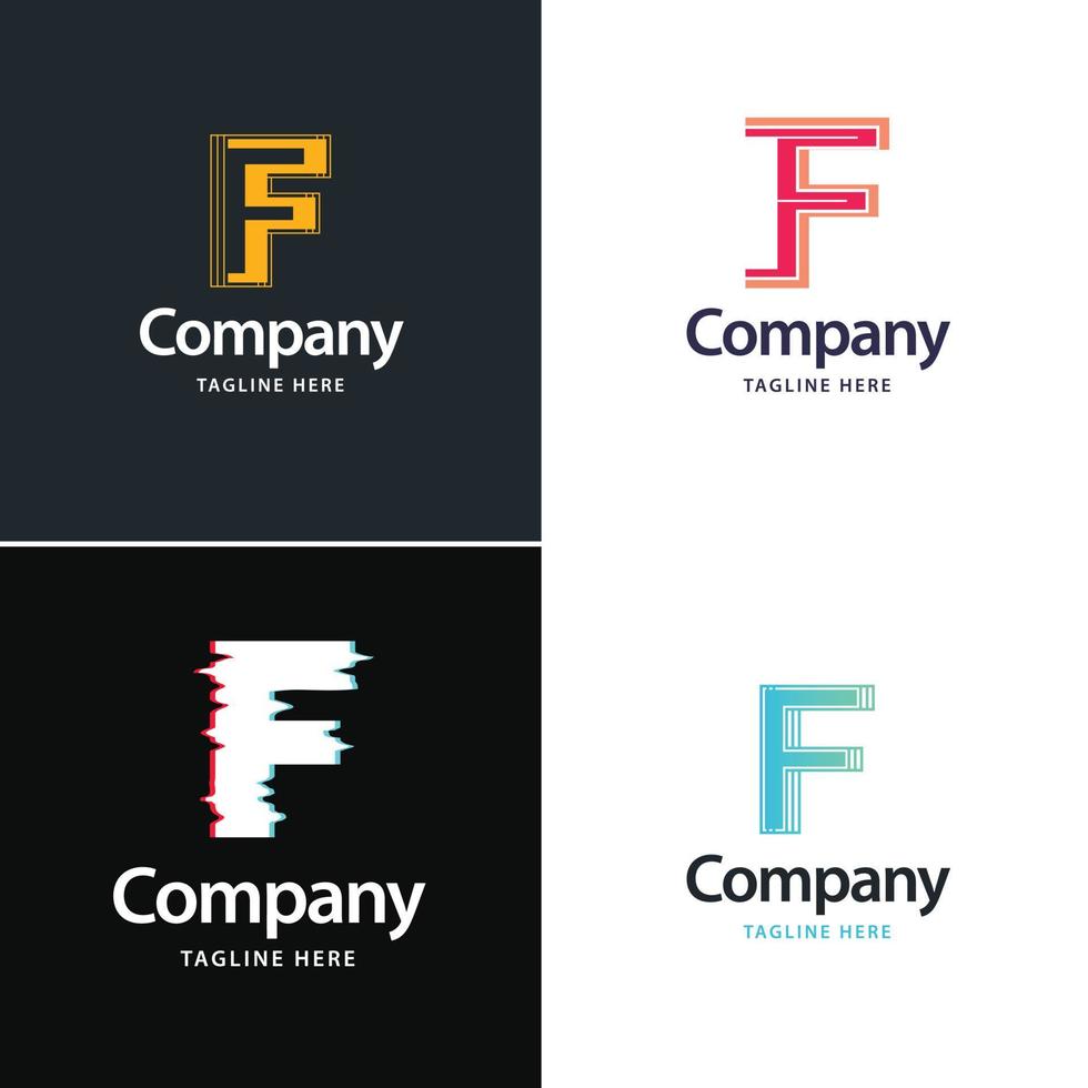 brev f stor logotyp packa design kreativ modern logotyper design för din företag vektor