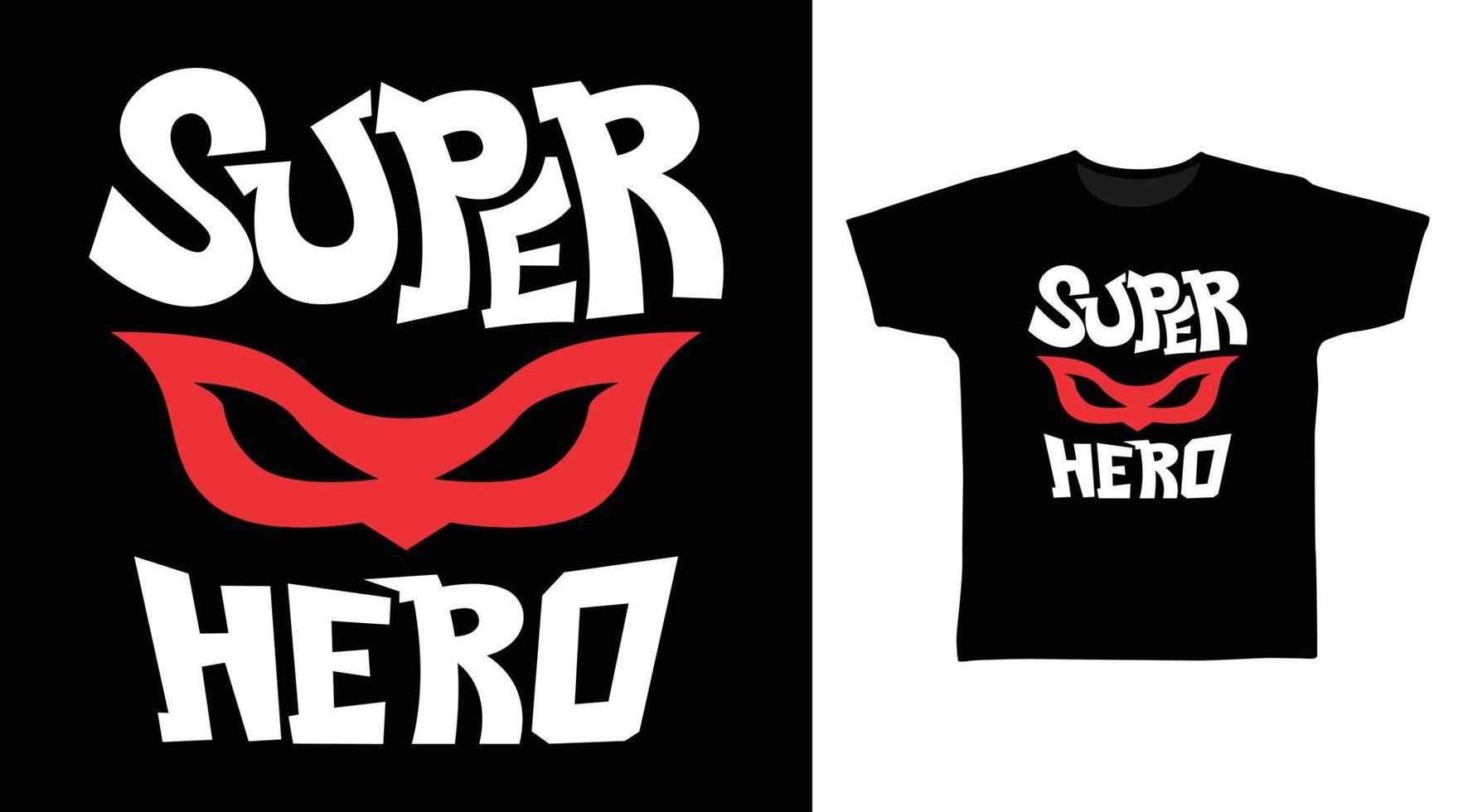 Superhelden-Typografie-Design-Vektorillustration, bereit zum Drucken auf Kinder-T-Shirts. vektor
