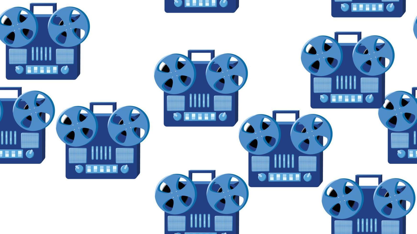 Nahtloses Muster endlos mit Musik-Audiokassette alte Retro-Tonbandgeräte Vintage Hipster aus den 70er, 80er, 90er Jahren isoliert auf weißem Hintergrund. Vektor-Illustration vektor