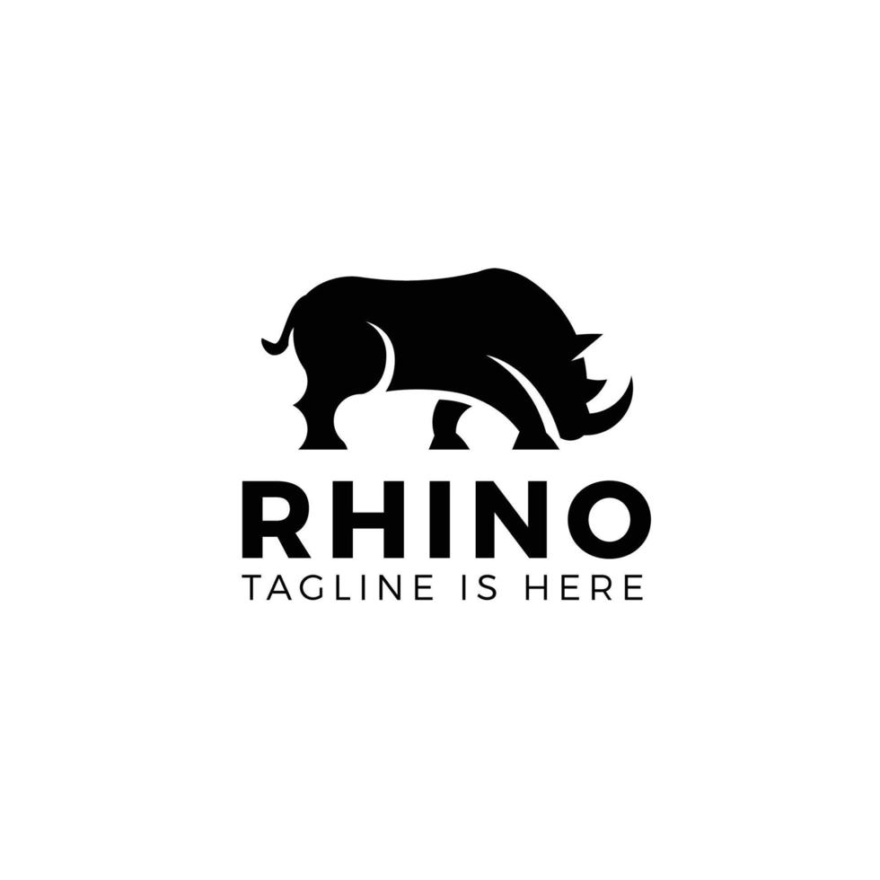 wütende Nashorn-Logo-Vorlage isoliert auf weißem Hintergrund vektor