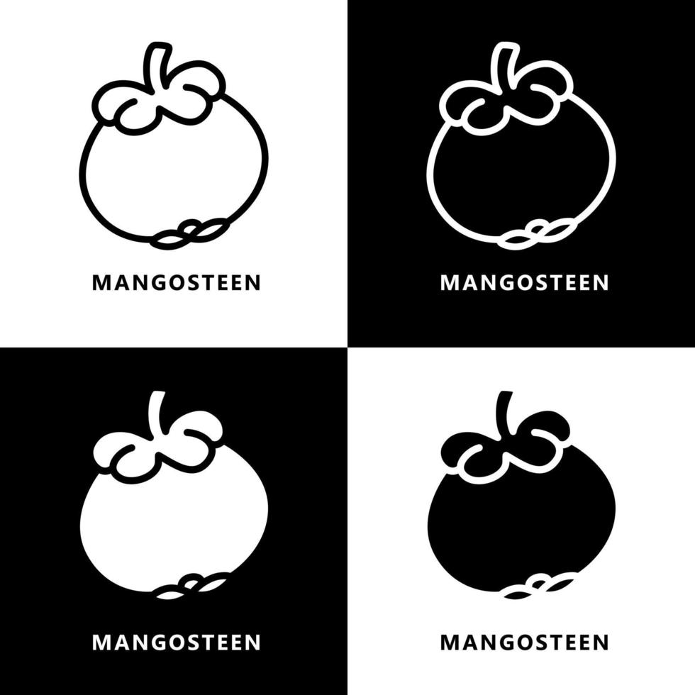 mangostan tropisk frukt ikon logotyp. vegetabiliska och frukt symbol illustration vektor