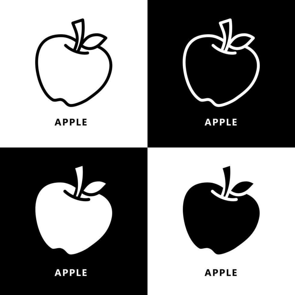 Apple gesunde Bio-Lebensmittel-Symbol-Logo. Gemüse- und Fruchtsymbol-Illustrationsvektor vektor