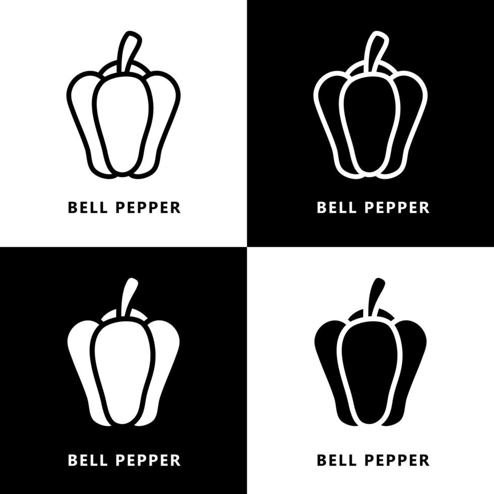 klocka peppar ikon logotyp. vegetabiliska organisk färsk symbol illustration vektor