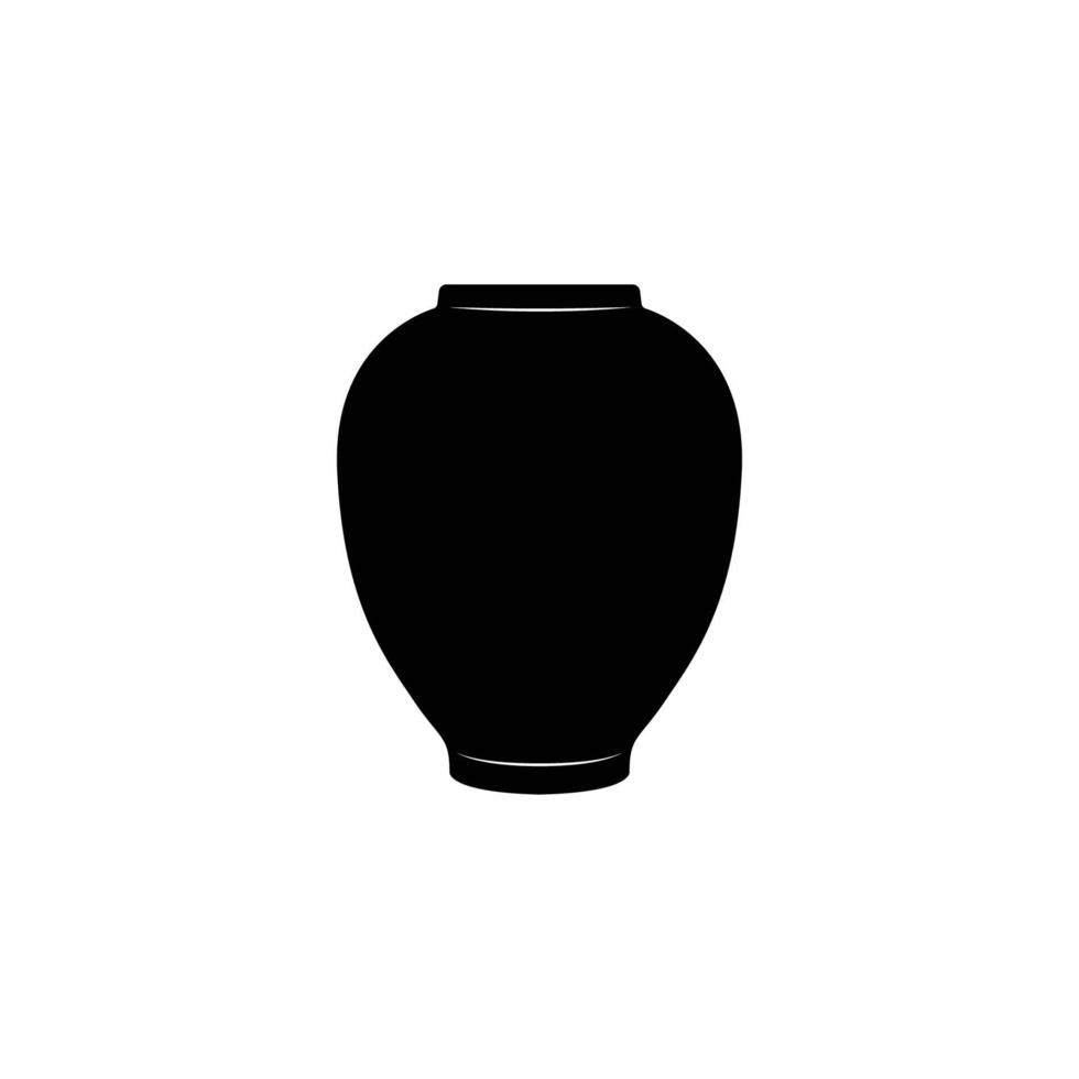 Keramik-Vase-Silhouette. Schwarz-Weiß-Icon-Design-Elemente auf isoliertem weißem Hintergrund vektor