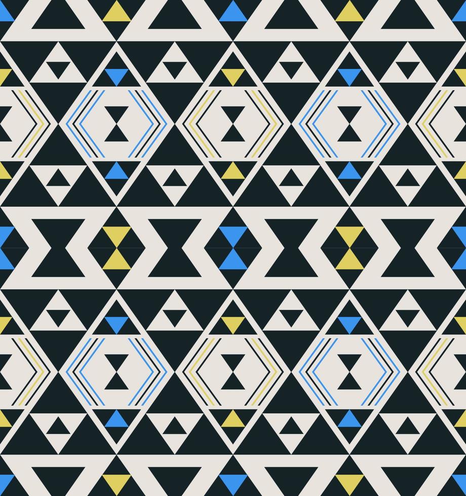 färgrik aztec geometrisk mönster. modern färgrik etnisk aztec diamant triangel form sömlös mönster. använda sig av för tyg, textil, Hem interiör dekoration element, klädsel, omslag. vektor