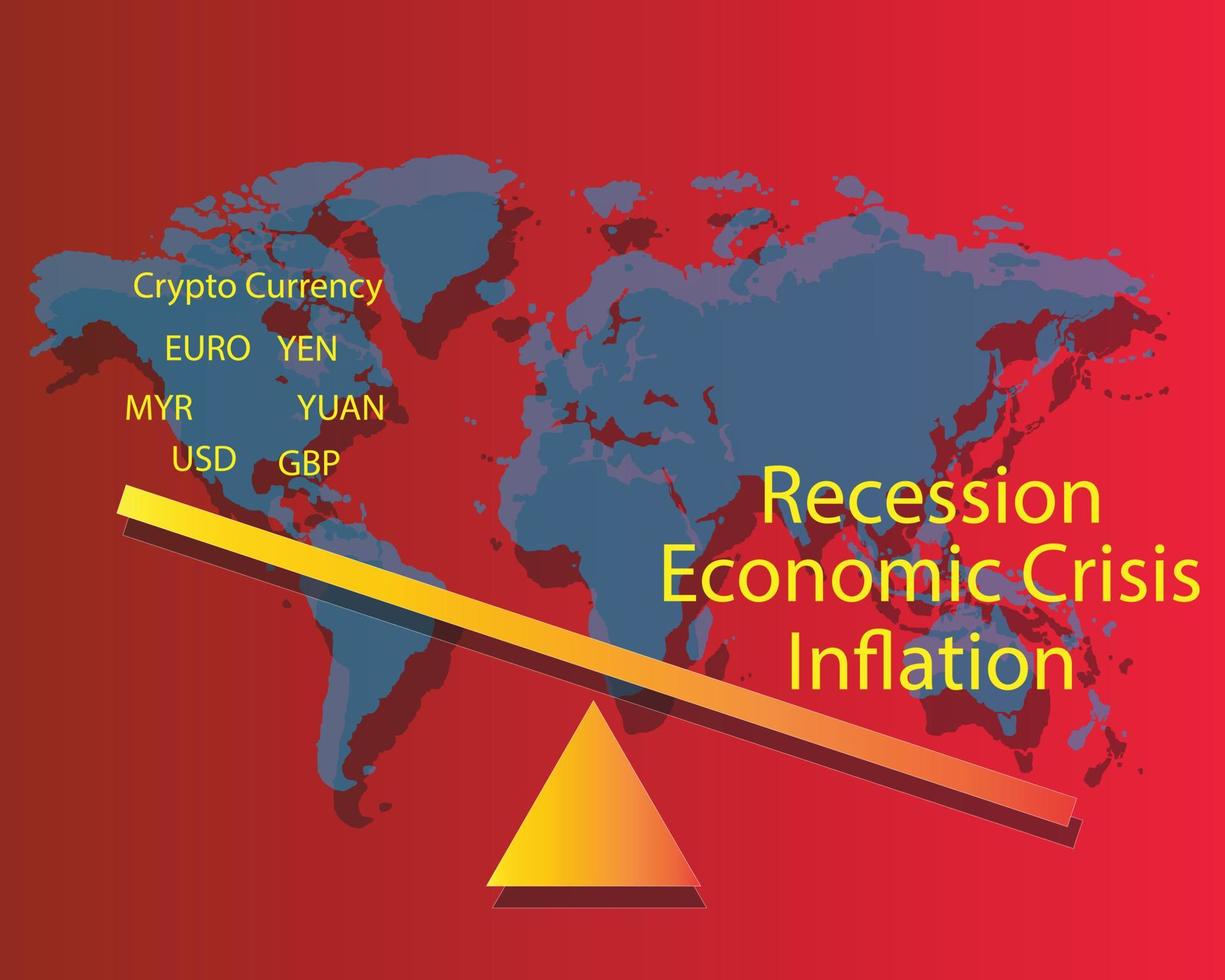 global ekonomisk kris lågkonjunktur inflation 2023 vektor