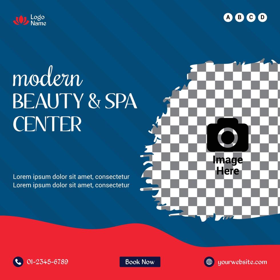 skönhet och spa Centrum social media posta mall vektor