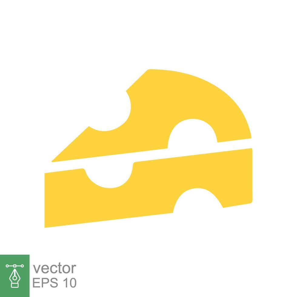 Käse-Symbol. einfacher flacher Stil. Scheibe Käse, gelbes Stück Cheddar-Käse, Food-Konzept. Vektor-Illustration isoliert auf weißem Hintergrund. Folge 10. vektor