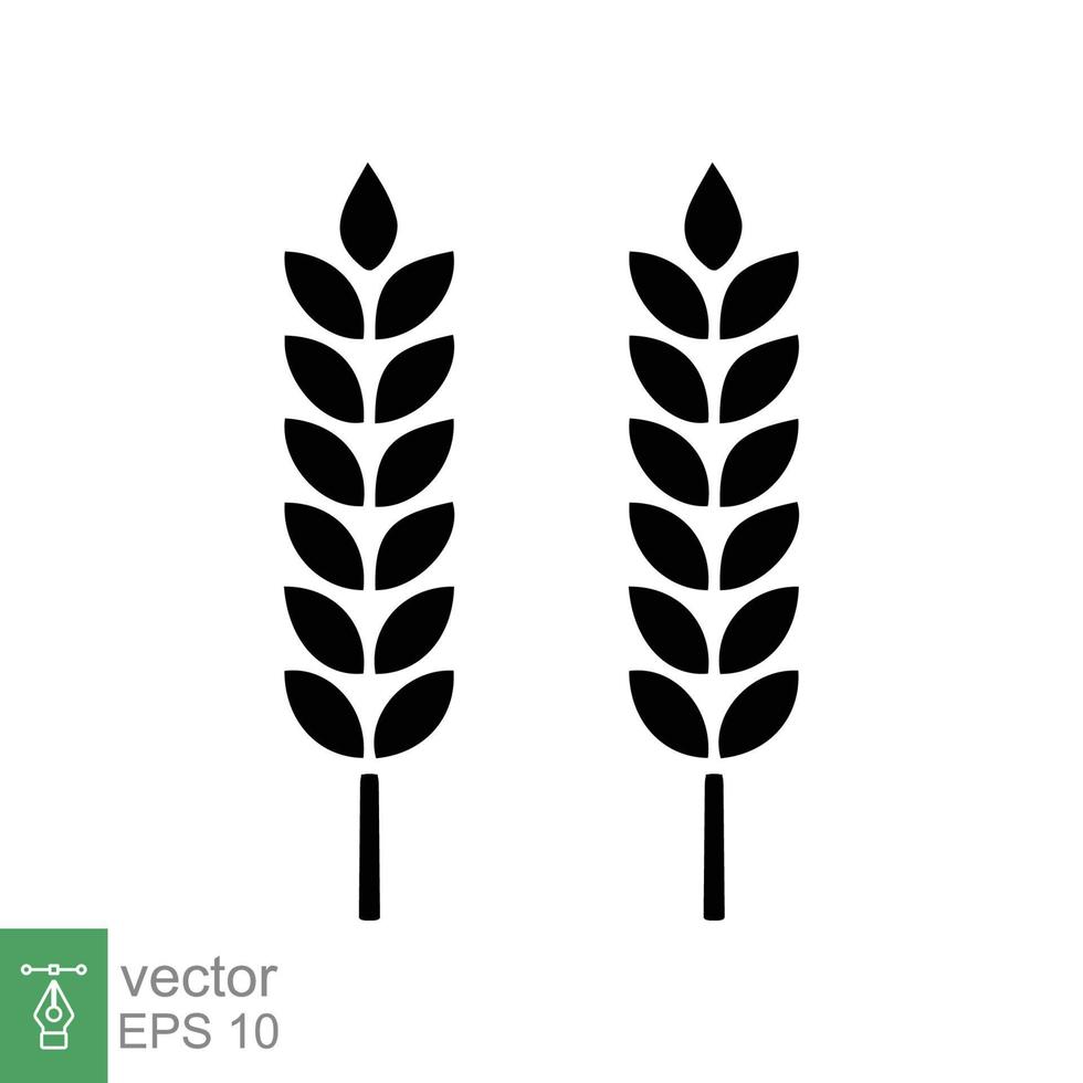 Symbol für Weizenähren auf dem Bauernhof. einfacher flacher Stil. getreide, hafer, glutenfrei, lebensmittelkonzept. Bio-Öko-Betrieb, Landwirtschaft, Bäckerei. Vektor-Illustration isoliert auf weißem Hintergrund. Folge 10. vektor