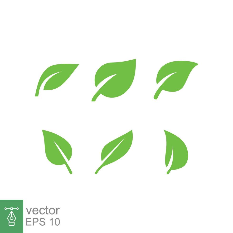 Blatt-Icon-Set. grüne pflanze, baum, natur, blumen, organisch, umweltkonzeptsammlung. einfacher flacher Stil. Vektor-Illustration isoliert auf weißem Hintergrund. Folge 10. vektor