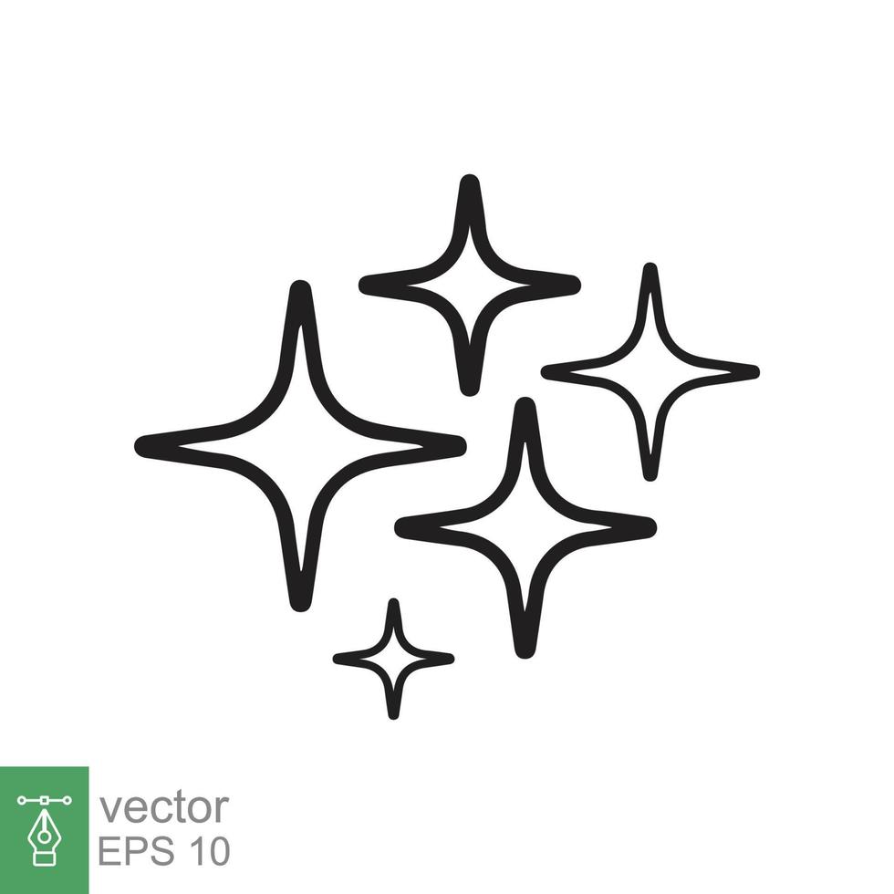 Glanz, sauberes Sternsymbol. einfaches flaches Symbol. frisch, funkeln, hell, funkeln, glänzend, glühen, funken, feierelement. Vektor-Illustration isoliert auf weißem Hintergrund. Folge 10. vektor