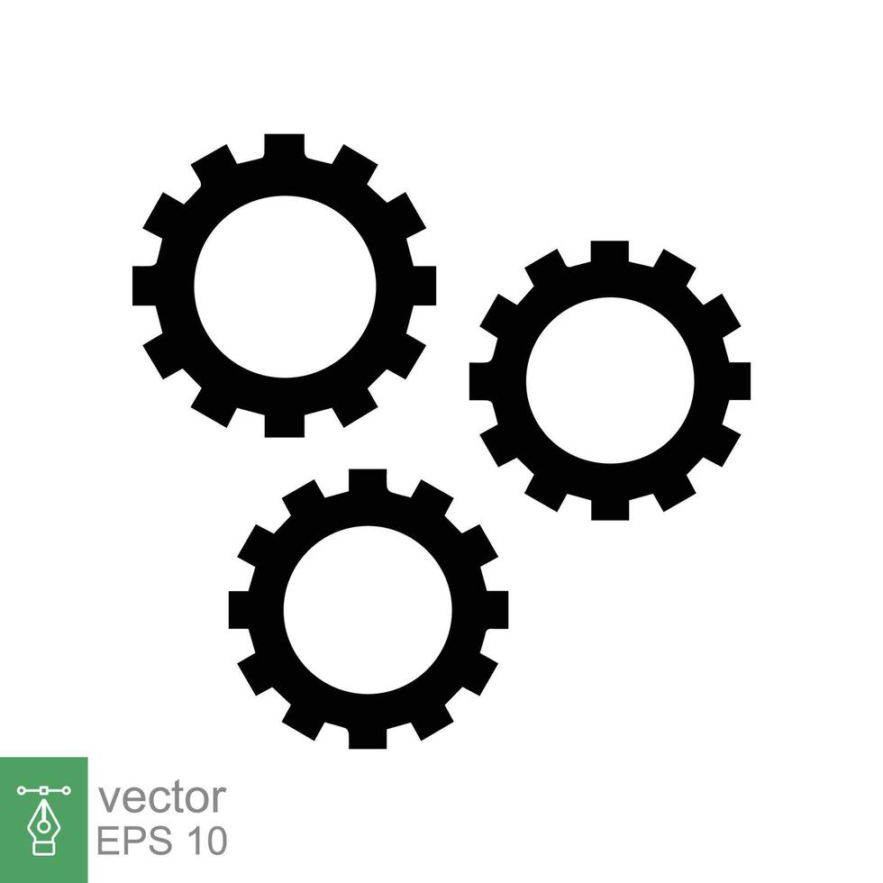 Zahnrad-Symbol. zahnrad, rad, zahnrad, mechanismus, ingenieurwesen, mechanisch, industrie, technologiekonzept. einfacher flacher Stil. Vektorillustrationsdesign lokalisiert auf weißem Hintergrund. Folge 10. vektor