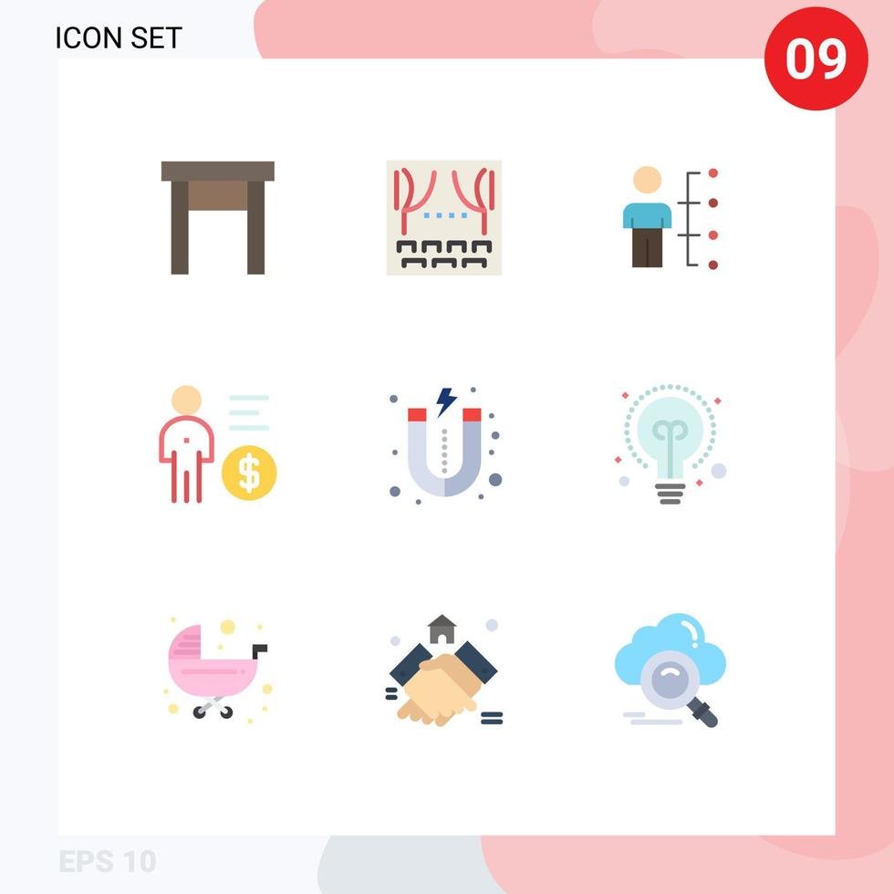 modern uppsättning av 9 platt färger och symboler sådan som pengar förvaltning Kompetens företag man redigerbar vektor design element
