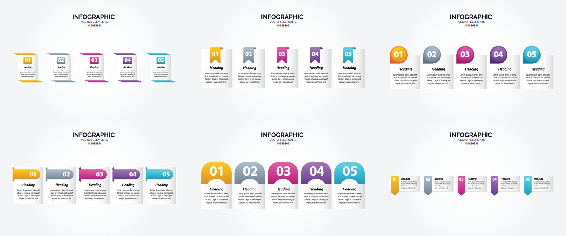 flaches Designset der Vektorillustrations-Infografiken für Werbebroschürenflieger und -zeitschrift vektor