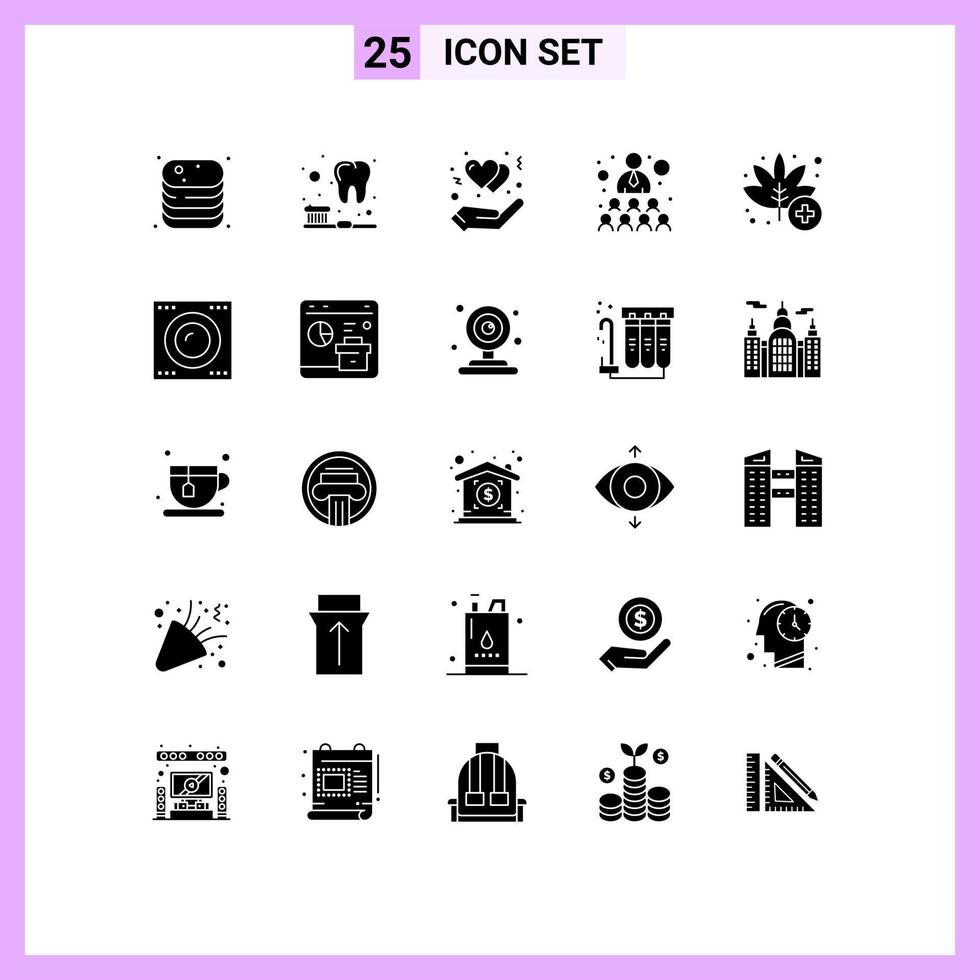 uppsättning av 25 modern ui ikoner symboler tecken för medicinsk arbete skydda team byggnad redigerbar vektor design element