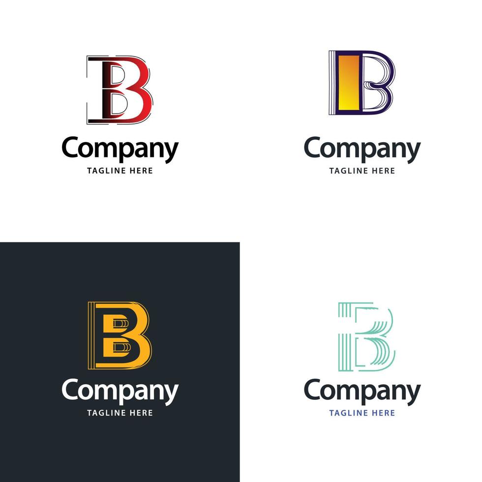 Buchstabe b großes Logo-Pack-Design kreatives modernes Logo-Design für Ihr Unternehmen vektor