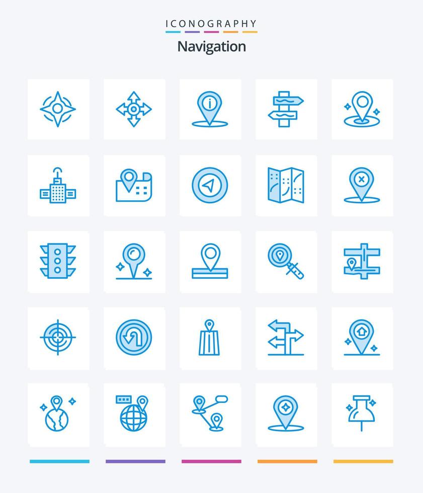 kreativ navigering 25 blå ikon packa sådan som gps. navigering. navigering. plats. navigering vektor