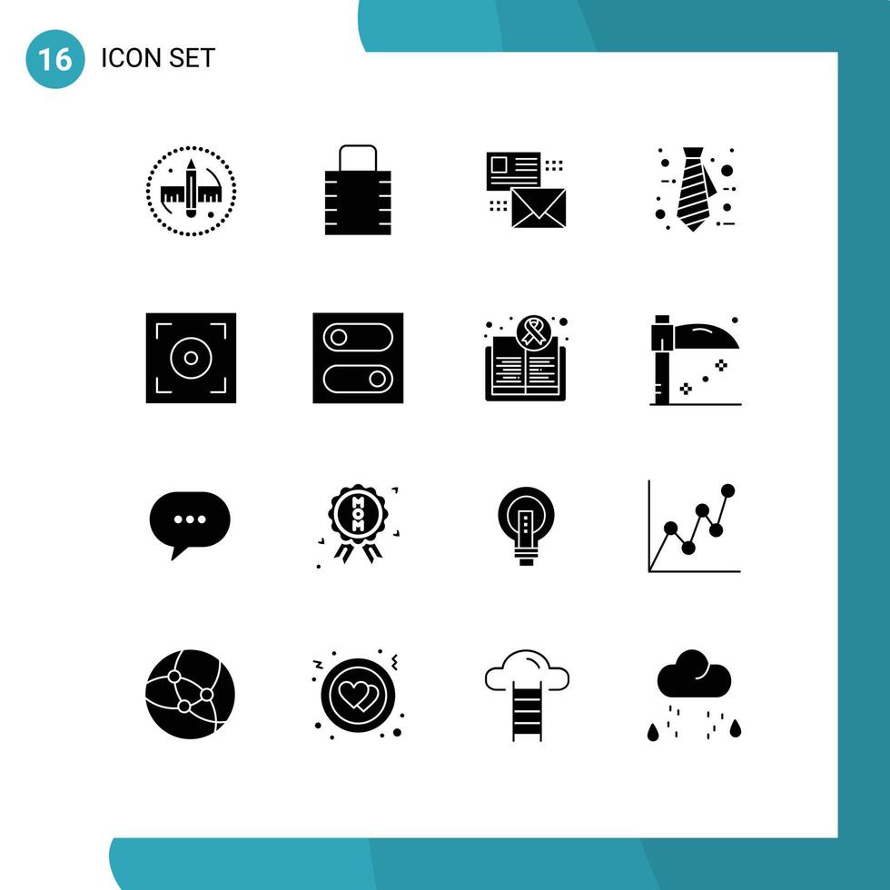 16 universell fast glyfer uppsättning för webb och mobil tillämpningar bio kontor utskick företag lista redigerbar vektor design element