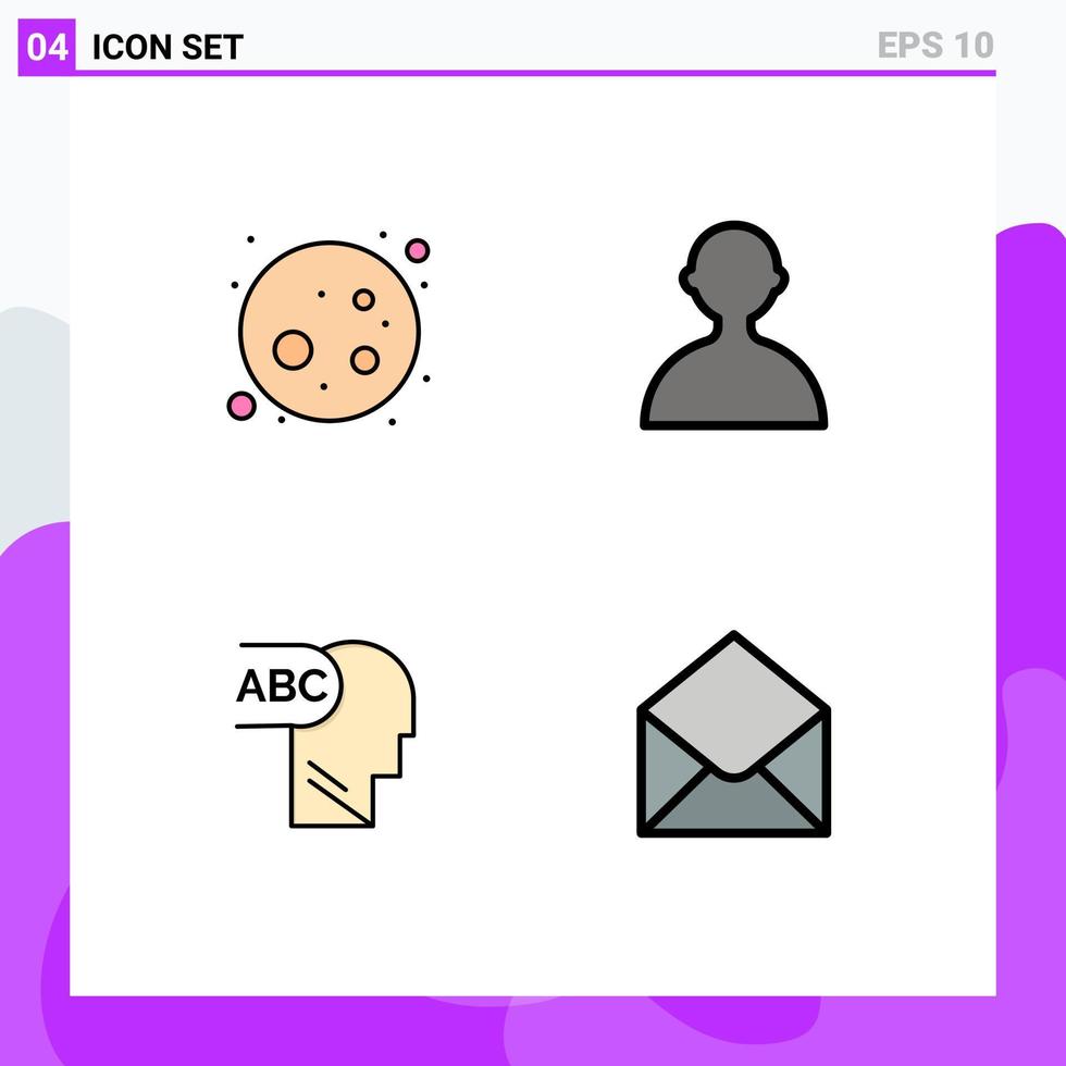 4 kreativ ikoner modern tecken och symboler av full måne post avatar lager 84 redigerbar vektor design element