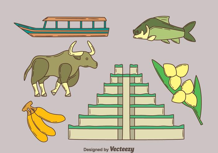 Handgezeichnete Kambodscha Element Vektor