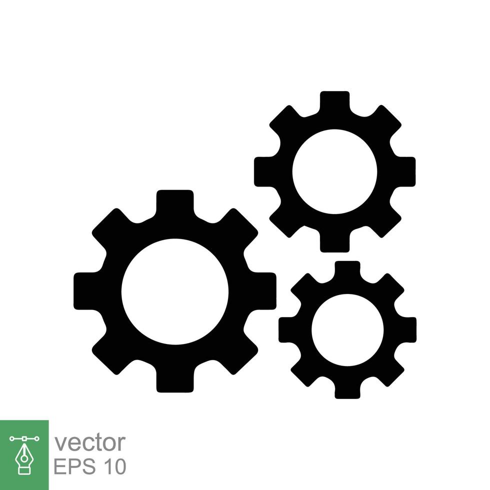 Zahnrad-Symbol. zahnrad, rad, zahnrad, mechanismus, ingenieurwesen, mechanisch, industrie, technologiekonzept. einfacher flacher Stil. Vektorillustrationsdesign lokalisiert auf weißem Hintergrund. Folge 10. vektor