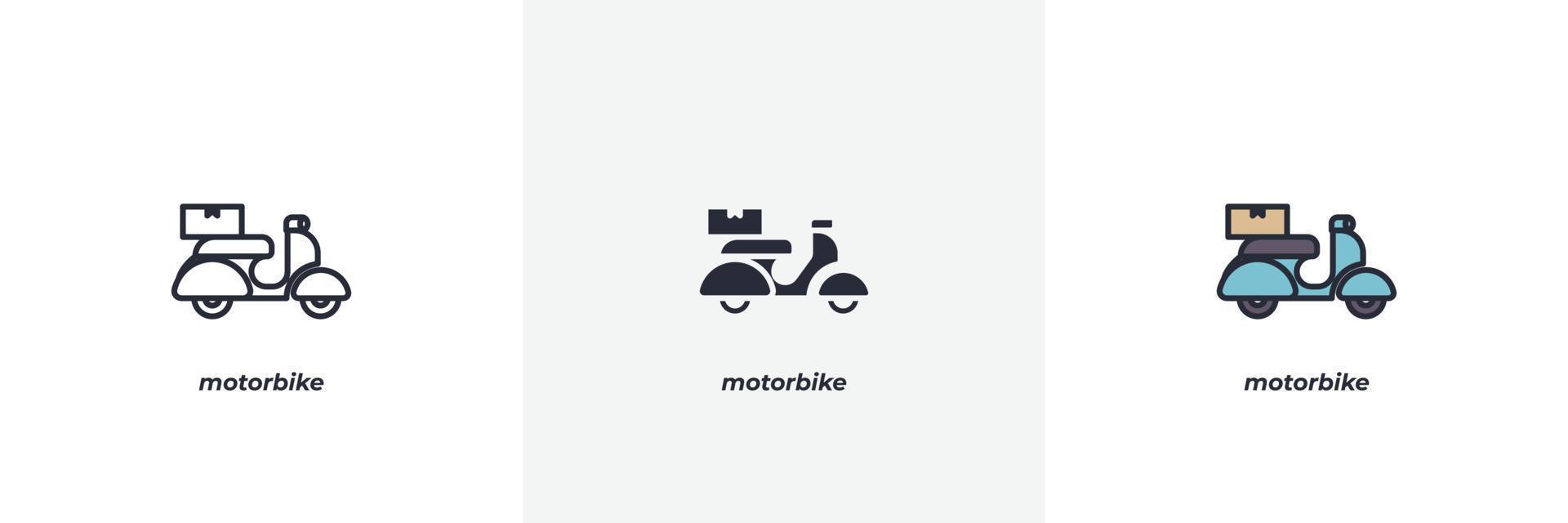 motorcykel ikon. linje, fast och fylld översikt färgrik version, översikt och fylld vektor tecken. aning symbol, logotyp illustration. vektor grafik