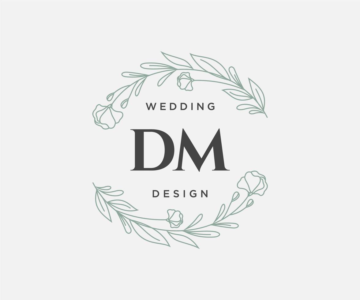 dm initialer brev bröllop monogram logotyper samling, hand dragen modern minimalistisk och blommig mallar för inbjudan kort, spara de datum, elegant identitet för restaurang, boutique, Kafé i vektor